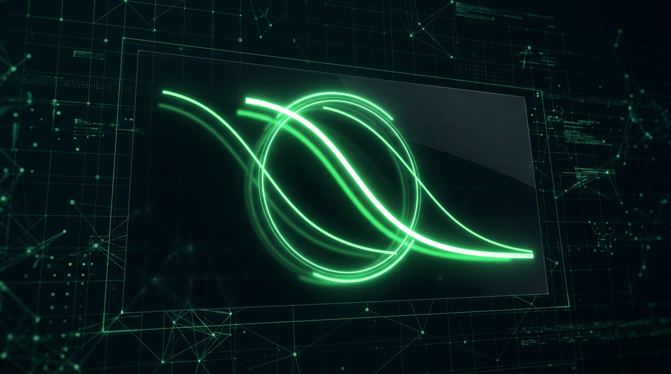 três curvas holográficas verde neon de retenção comparadas num painel escuro, uma delas destacada como vencedora