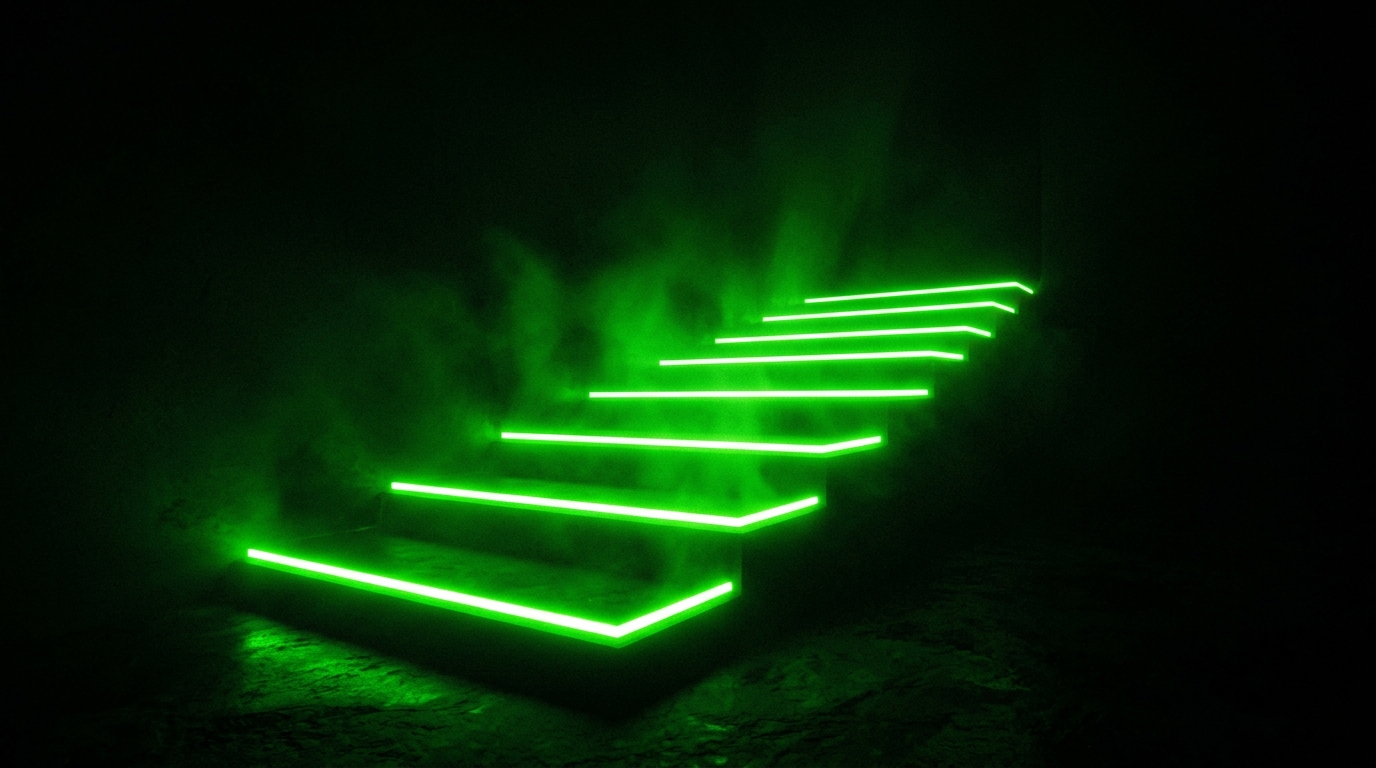 seis degraus luminosos em sequência