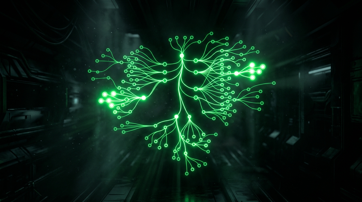 fluxo de comentários verde neon com alguns marcadores destacados representando respostas automáticas, estilo escuro cinematográfico